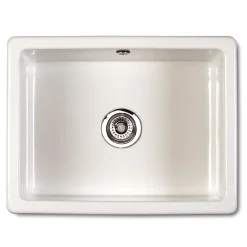 Shaws Classic Inset or Undermount White Ceramic Single Bowl Kitchen Sink - 595mm x 460mm