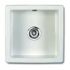 Shaws Classic Square White Ceramic Single Bowl Undermount or Inset Kitchen Sink - 460mm