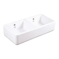 Shaws Contemporary Double Bowl Belfast Kitchen Sink - 795mm x 465mm