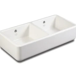 Shaws Contemporary Double Bowl Ceramic Belfast Sink - 995mm x 465mm