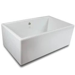 Shaws Contemporary Shaker Single Bowl White Ceramic Belfast Kitchen Sink - 762mm x 457mm