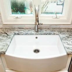 Shaws Waterside Curved Ceramic Single Bowl Belfast Kitchen Sink - 597mm x 531mm