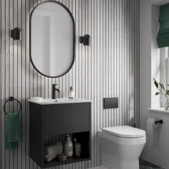 Showerwall Arcade Matt Grey Oak Laminate Ply Wood Proclick Bathroom Wall Panel - 2400 x 600mm
