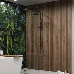 Showerwall Arcade Matt Walnut Laminate Ply Wood Proclick Bathroom Wall Panel - 2400 x 600mm