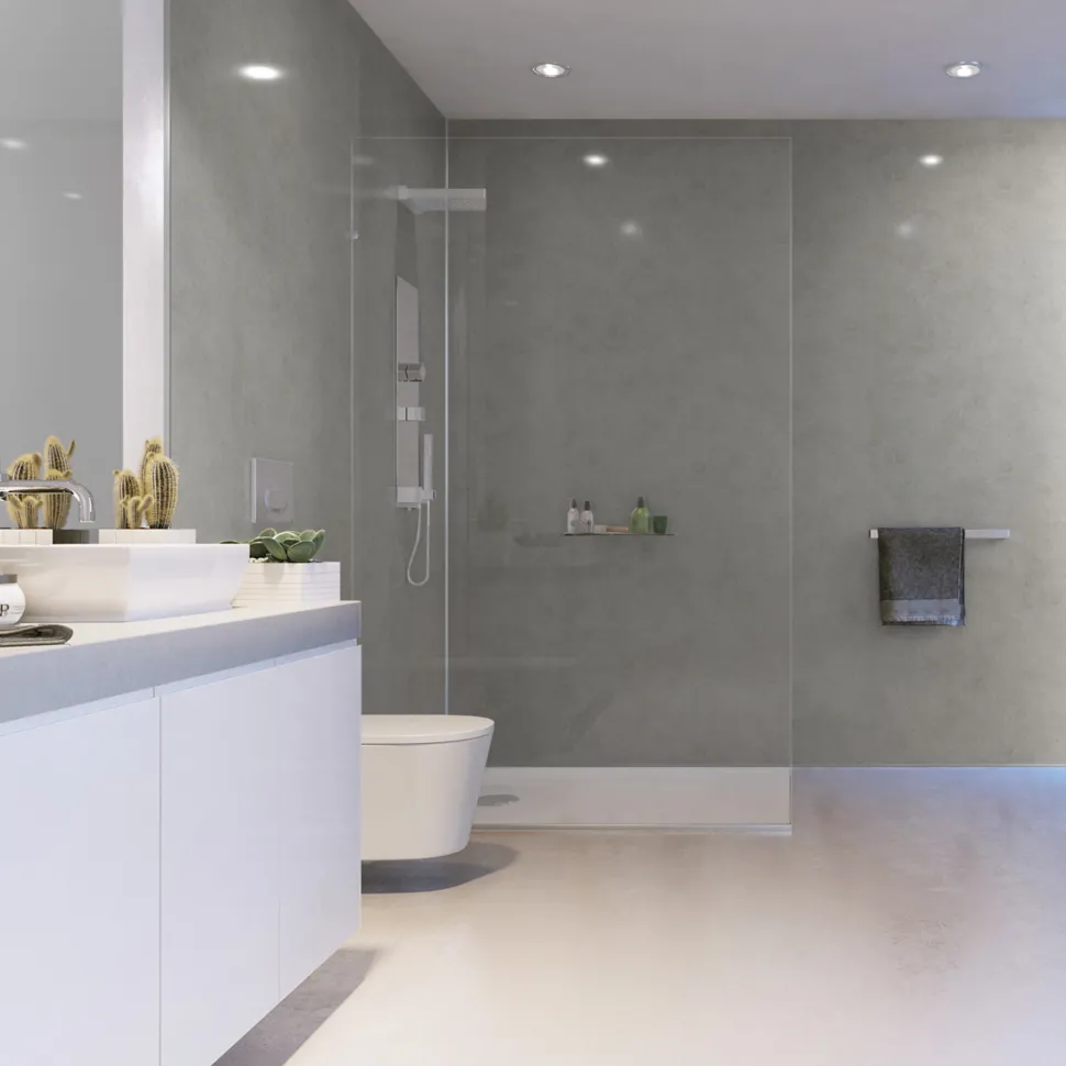 Showerwall Pearl Grey Laminate Bathroom Wall Panel