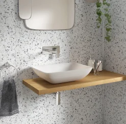 Showerwall Positano Blue Terrazzo Laminate Bathroom Wall Panel