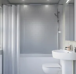 Showerwall Silver Grey 3mm Compact Tile Effect Bathroom Wall Panel - 1220 x 2440mm
