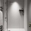 Showerwall Snow White Herringbone Laminate Tile - 2400 x 600mm