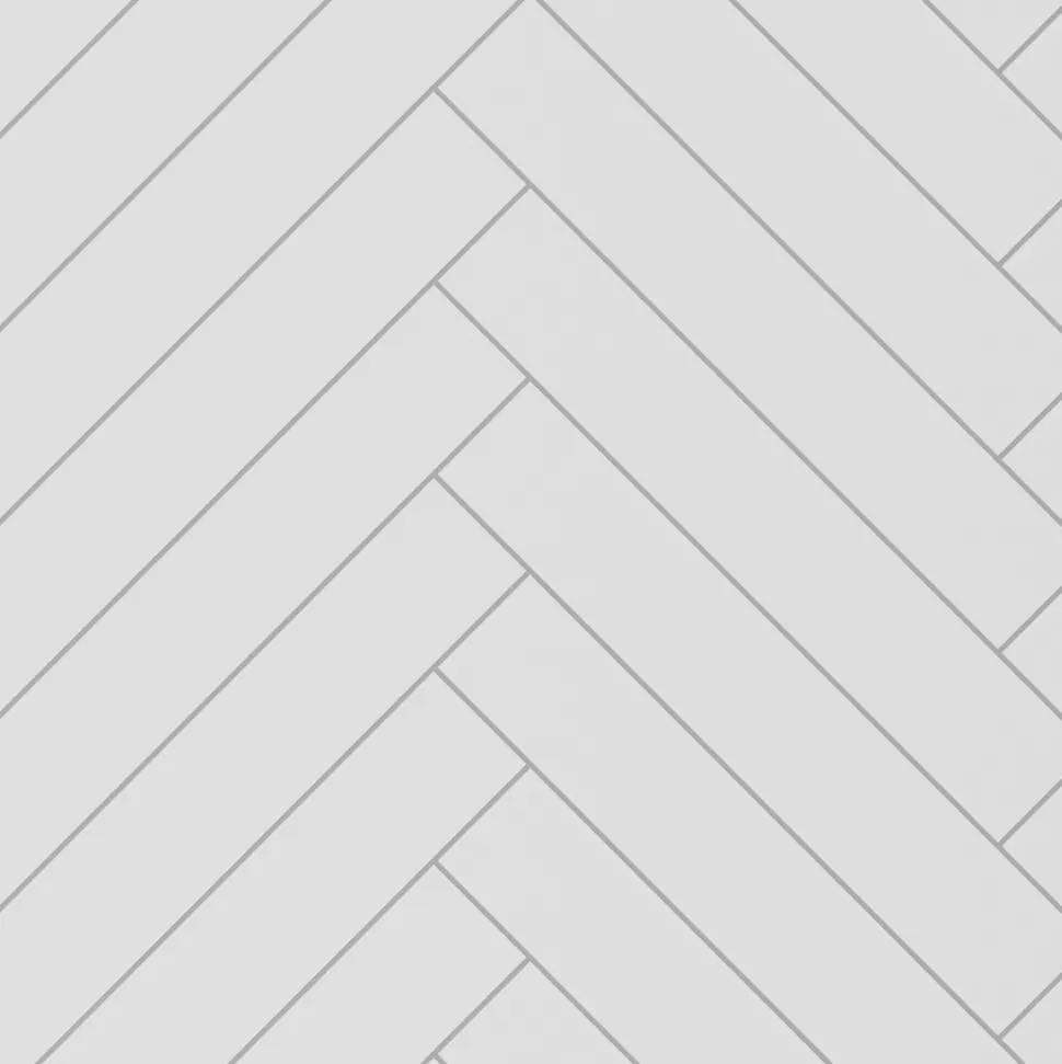 Showerwall Snow White Herringbone Laminate Tile - 2400 x 600mm