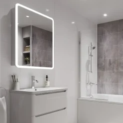 Showerwall Snow White Laminate Tile - 2400 x 600mm