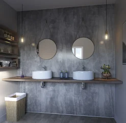 Showerwall Washed Charcoal Laminate Bathroom Wall Panel
