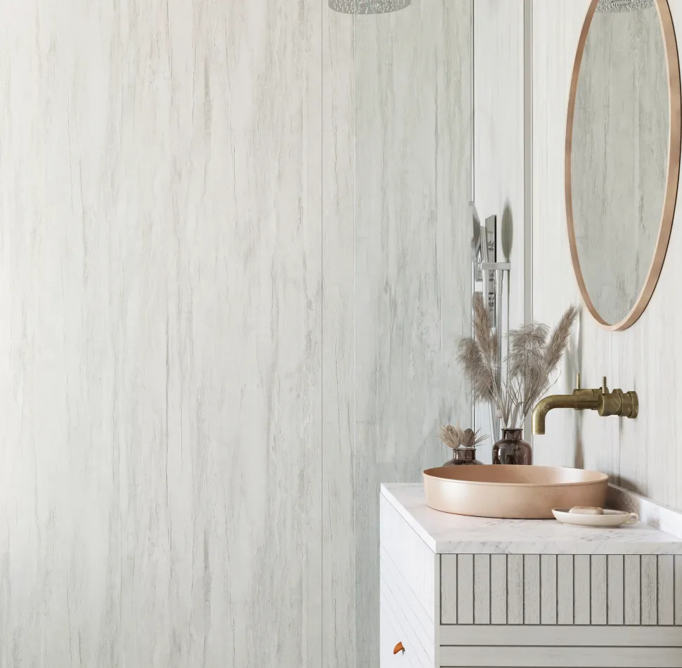 Showerwall White Charcoal Laminate Bathroom Wall Panel
