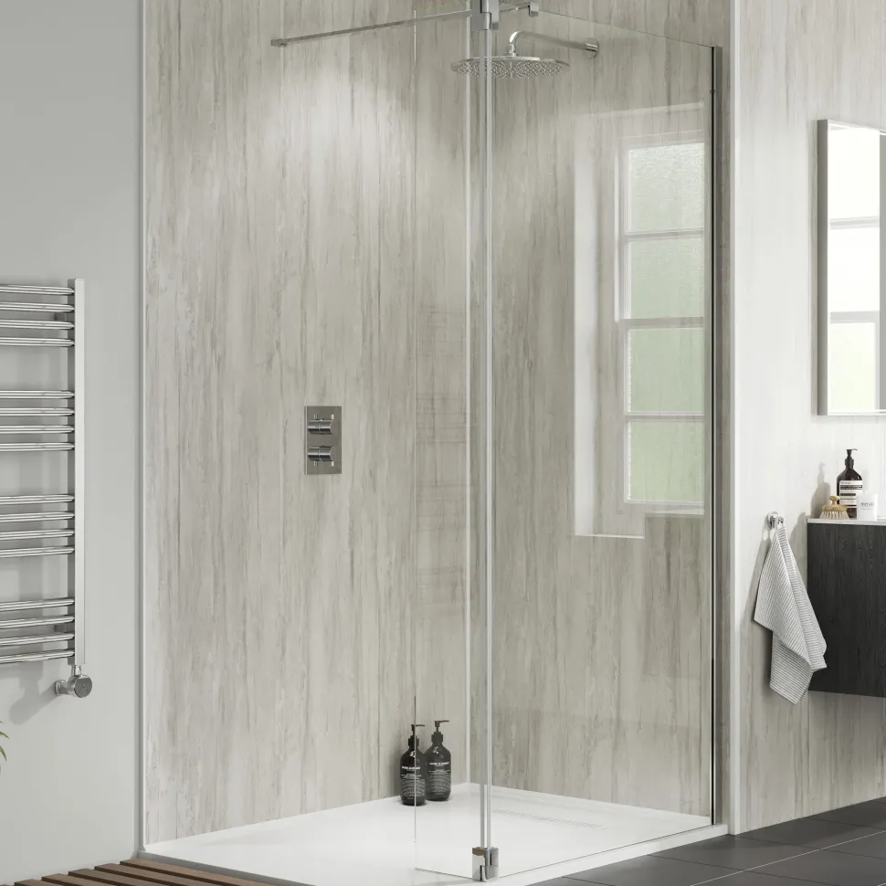 Showerwall White Charcoal Laminate Bathroom Wall Panel