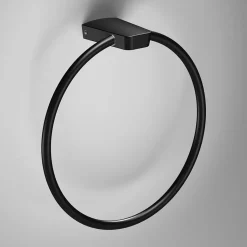 Sonia S6 Matt Black Towel Ring