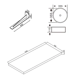 Sophia Basin Shelf with Countertop Basin - 3 sizes