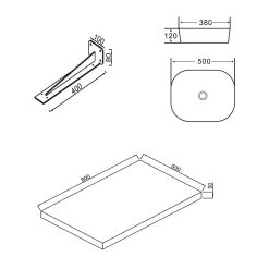 Sophia Basin Shelf with Countertop Basin - 3 sizes