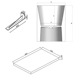 Sophia Basin Shelf with Countertop Basin - 3 sizes