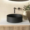 Sophia Matt Black Round Countertop Basin - 355mm