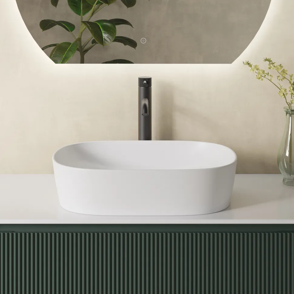 Sophia Matt White Oval Countertop Basin - 500 x 380mm