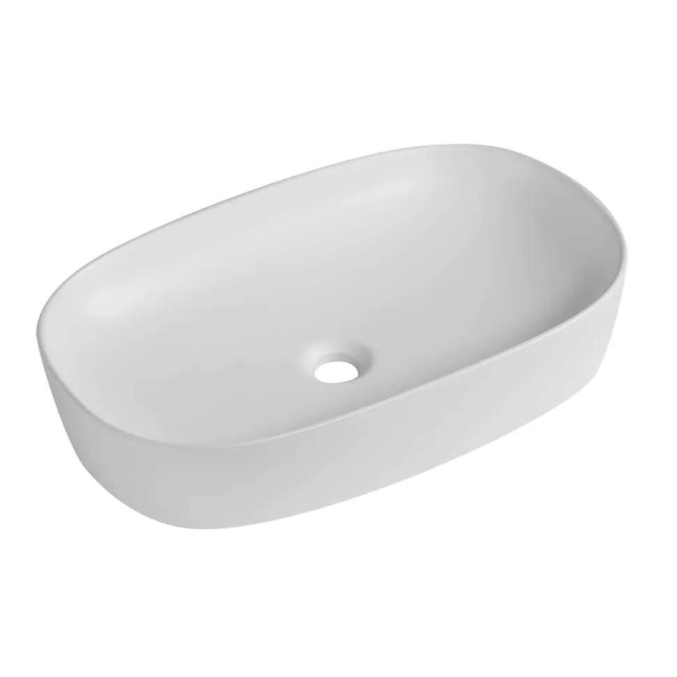 Sophia Matt White Oval Countertop Basin - 600 x 380mm