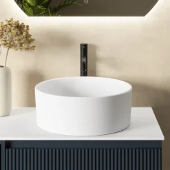 Sophia Matt White Round Countertop Basin - 410mm