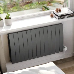 Terma Bergamo Electric Single Panel Horizontal Radiator with VEO Wi-Fi Controlled Heating Element