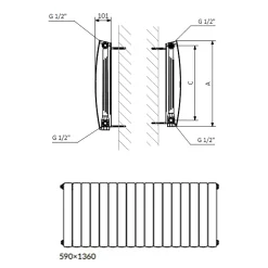 Terma Bergamo Single Panel Horizontal Radiator - 3 Sizes