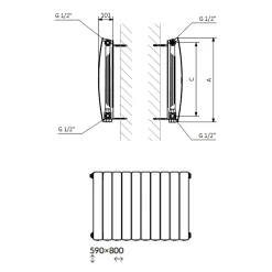 Terma Bergamo Single Panel Horizontal Radiator - 3 Sizes