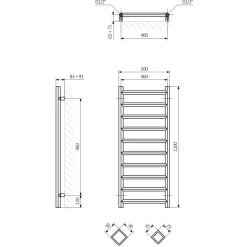 Terma Crystal Electric Heated Towel Rail with SIM Heating Element