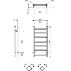 Terma Crystal Electric Heated Towel Rail with SIM Heating Element