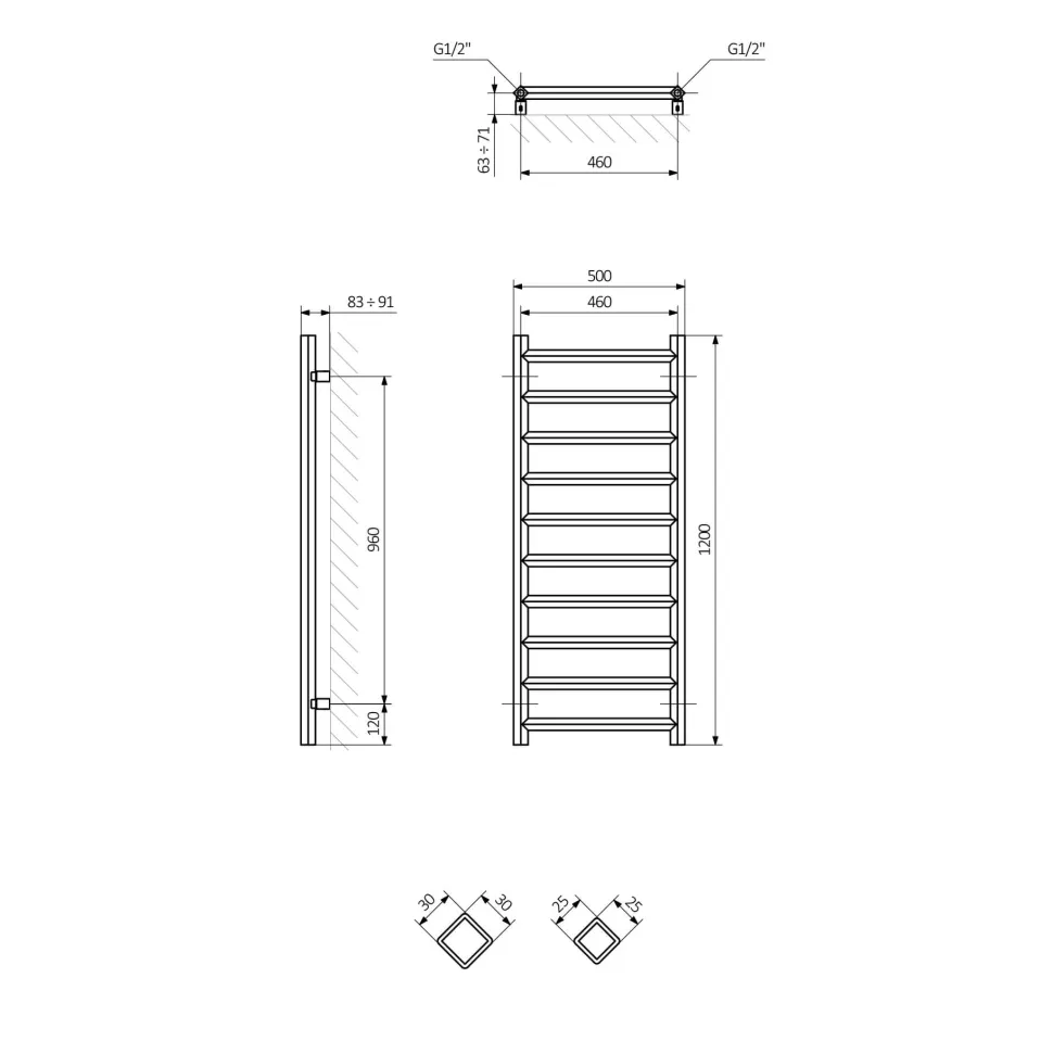 Terma Crystal Ladder Heated Towel Rail