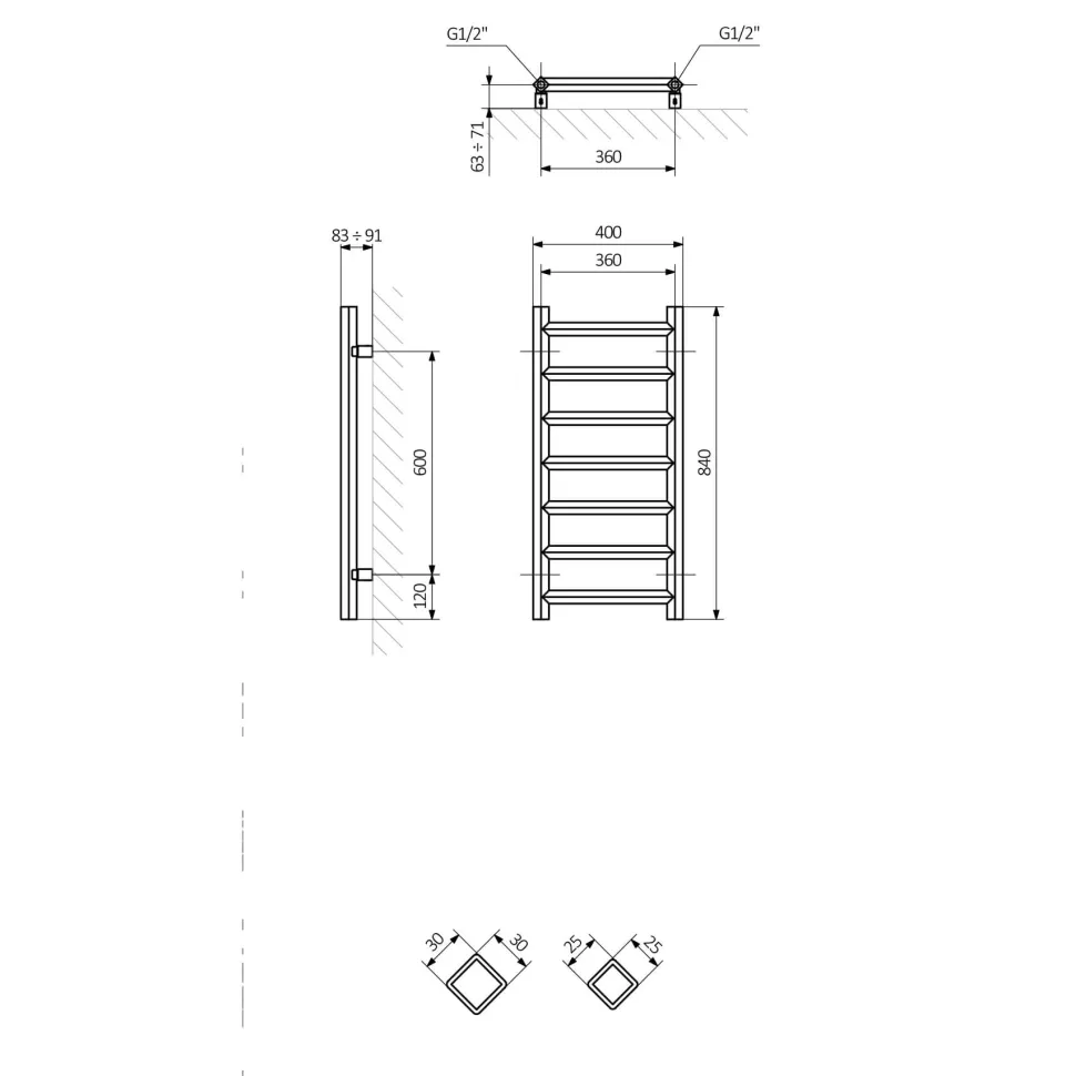 Terma Crystal Ladder Heated Towel Rail