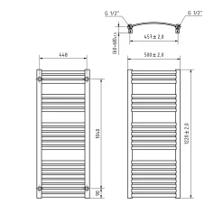 Terma Dexter Heated Towel Rail - 3 Sizes