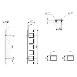 Terma Easy Matt Black Heated Towel Rail - 3 Sizes