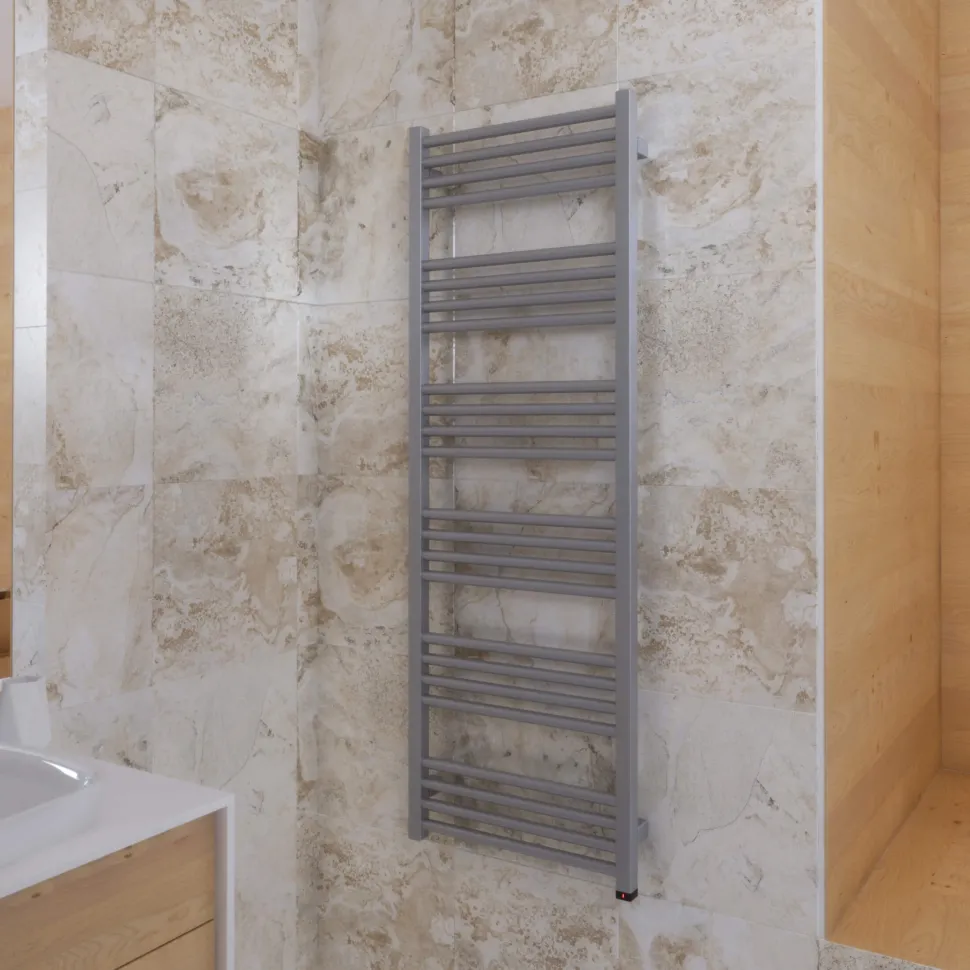 Terma Fiona One Electric Heated Towel Rail with Heating Element - Sparkling Gravel - 4 Sizes