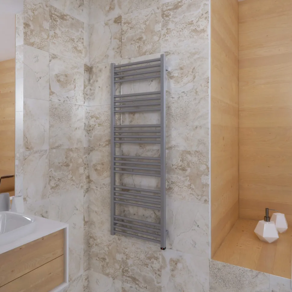 Terma Fiona One Electric Heated Towel Rail with Heating Element - Sparkling Gravel - 4 Sizes