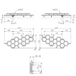 Terma Hex Steel Designer Horizontal Radiator - 502 x 1126mm