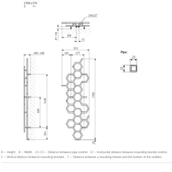 Terma Hex Steel Designer Vertical Radiator