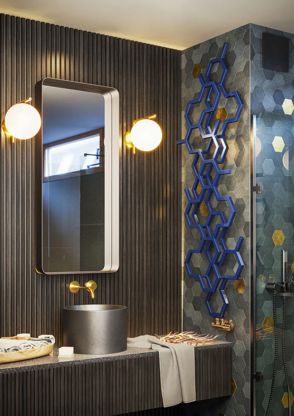Terma Hex Steel Designer Vertical Radiator