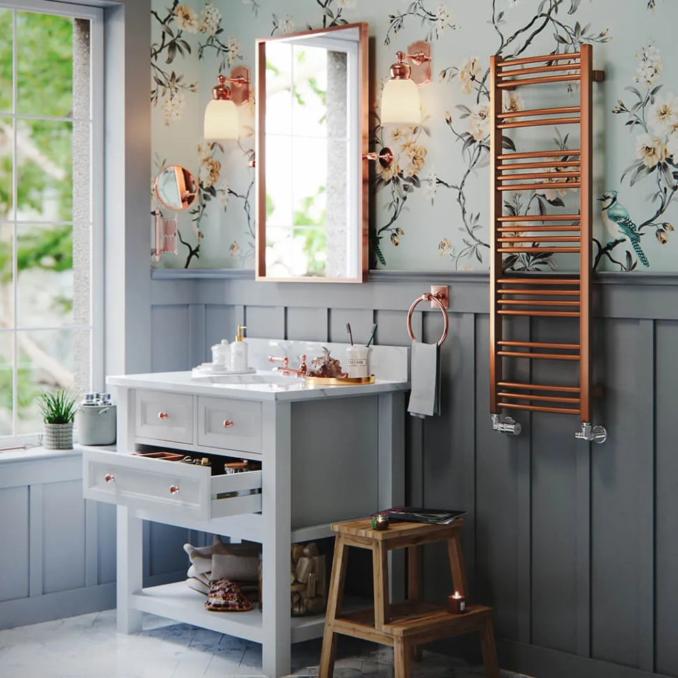 Terma Jade Curved Heated Towel Rail - True Copper - 2 Sizes