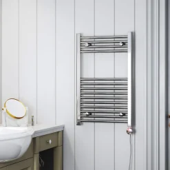 Terma Leo Chrome Electric Heated Towel Rail with Heating Element