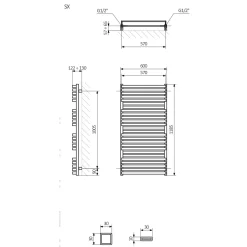 Terma Quadrus Bold Heated Towel Rail - Metallic Black
