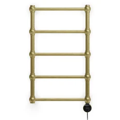 Terma Retro Brushed Brass Electric Heated Towel Rail with VEO Wi-Fi Controlled Heating Element