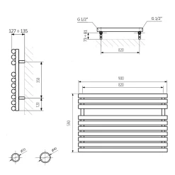 Terma Rolo Ladder Heated Towel Radiator