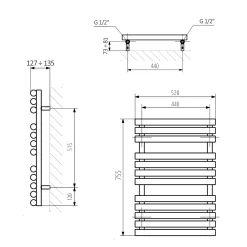 Terma Rolo Ladder Heated Towel Radiator