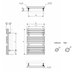 Terma Rolo Ladder Heated Towel Radiator