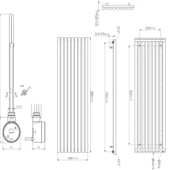 Terma Rolo Room E Single Panel Electric Radiator with MOA Blue Heating Element