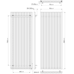 Terma Rolo Room E Single Panel 2000 x 755mm Electric Radiator with 2000W Wi-Fi Controlled VEO Heating Element