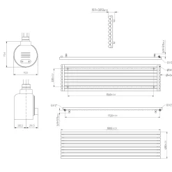 Terma Rolo Room E Single Panel 1800 x 480mm Electric Radiator with 1000W Wi-Fi Controlled VEO Heating Element