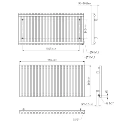 Terma Rolo Room E Single Panel 580 x 1195mm Electric Radiator with 1000W Wi-Fi Controlled VEO Heating Element